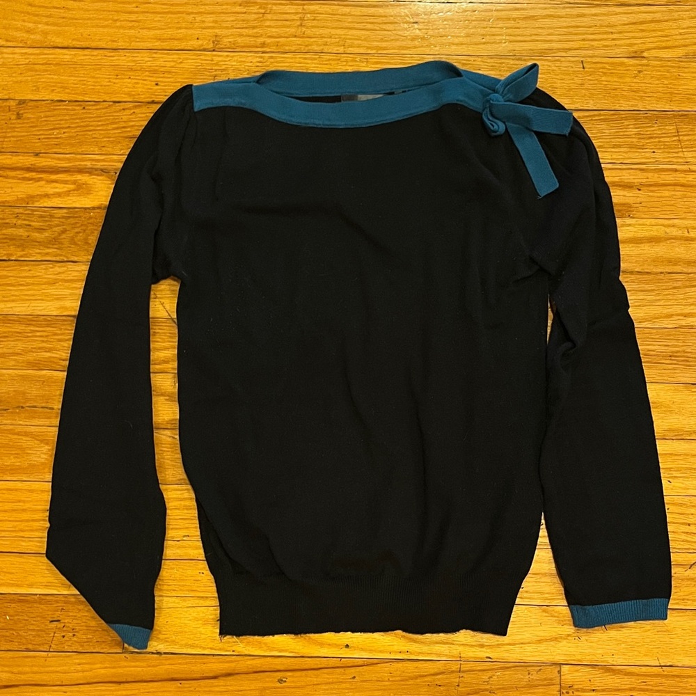 Black and Teal 40s secretary sweater